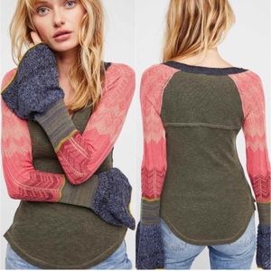 Free People Sunshine Bell Thermal Top NWT
